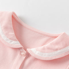 Dave&Bella Girls Summer Navy Collar Pink Sweet Princess A-line Dress