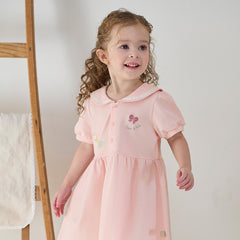 Dave&Bella Girls Summer Navy Collar Pink Sweet Princess A-line Dress