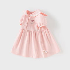 Dave&Bella Girls Summer Navy Collar Pink Sweet Princess A-line Dress