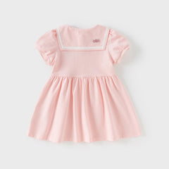 Dave&Bella Girls Summer Navy Collar Pink Sweet Princess A-line Dress