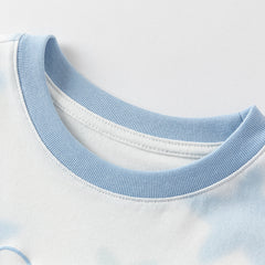 Dave&Bella Toddler Boys Summer Light Purple/Blue Stylish Breathable T-shirt Tops