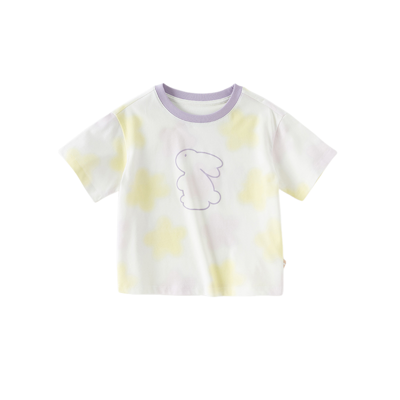 Dave&Bella Toddler Boys Summer Light Purple/Blue Stylish Breathable T-shirt Tops
