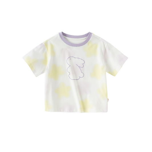 Dave&Bella Toddler Boys Summer Light Purple/Blue Stylish Breathable T-shirt Tops