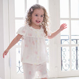 Dave&Bella Toddler Girls Summer Sweet Pink Print Sleepwear Soft Pajamas