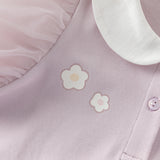 Dave&Bella Toddler Girls Summer Cotton Purple Sweet Polo T-shirts