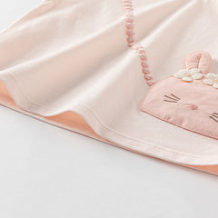 Dave&Bella Girls Summer Pure Cotton Pink Cute T-shirt Top