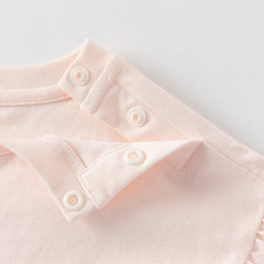 Dave&Bella Girls Summer Pure Cotton Pink Cute T-shirt Top