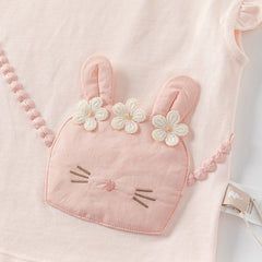 Dave&Bella Girls Summer Pure Cotton Pink Cute T-shirt Top