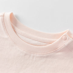 Dave&Bella Girls Summer Pure Cotton Pink Cute T-shirt Top