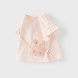 Dave&Bella Toddler Girls Summer Pure Cotton Pink Cute T-shirts