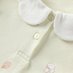 Dave&Bella Toddler Girls Summer Cotton Doll Collar Print T-shirt Tops