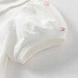 Dave&Bella Toddler Girls Summer Cotton Doll Collar Print T-shirt Tops