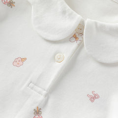 Dave&Bella Toddler Girls Summer Cotton Doll Collar Print T-shirt Tops