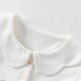 Dave&Bella Toddler Girls Summer Cotton Doll Collar Print T-shirt Tops