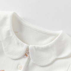 Dave&Bella Toddler Girls Summer Cotton Doll Collar Print T-shirt Tops