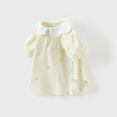 Dave&Bella Toddler Girls Summer Cotton Doll Collar Print T-shirt Tops