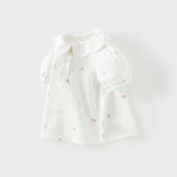 Dave&Bella Toddler Girls Summer Cotton Doll Collar Print T-shirt Tops