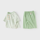Dave&Bella Toddler Boys/Girls Summer Cute Striped Green/Pink Sleepwear Pajamas