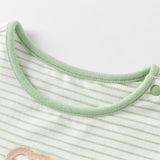 Dave&Bella Toddler Boys/Girls Summer Cute Striped Green/Pink Sleepwear Pajamas