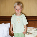 Dave&Bella Toddler Boys/Girls Summer Cute Striped Green/Pink Sleepwear Pajamas