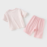 Dave&Bella Toddler Boys/Girls Summer Cute Striped Green/Pink Sleepwear Pajamas