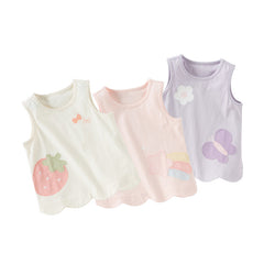 Dave&Bella Toddler Girls Summer Versatile Cute Print Breathable Cotton Tank Tops