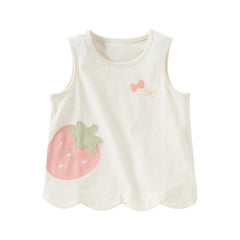 Dave&Bella Toddler Girls Summer Versatile Cute Print Breathable Cotton Tank Tops