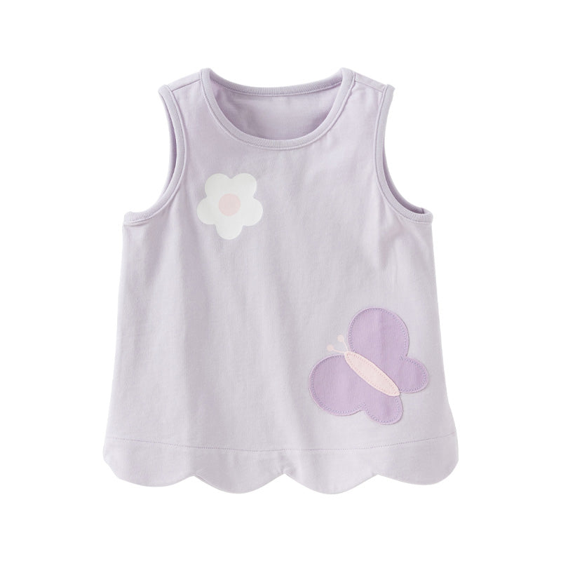 Dave&Bella Toddler Girls Summer Versatile Cute Print Breathable Cotton Tank Tops
