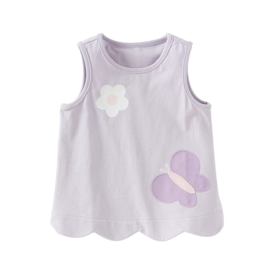 Dave&Bella Toddler Girls Summer Versatile Cute Print Breathable Cotton Tank Tops