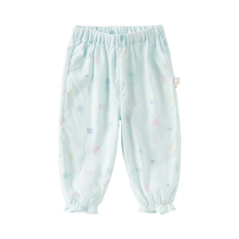 Dave&Bella Toddler Girls/Boys Summer Print Adjustable Drawstring Mosquito-proof Pants