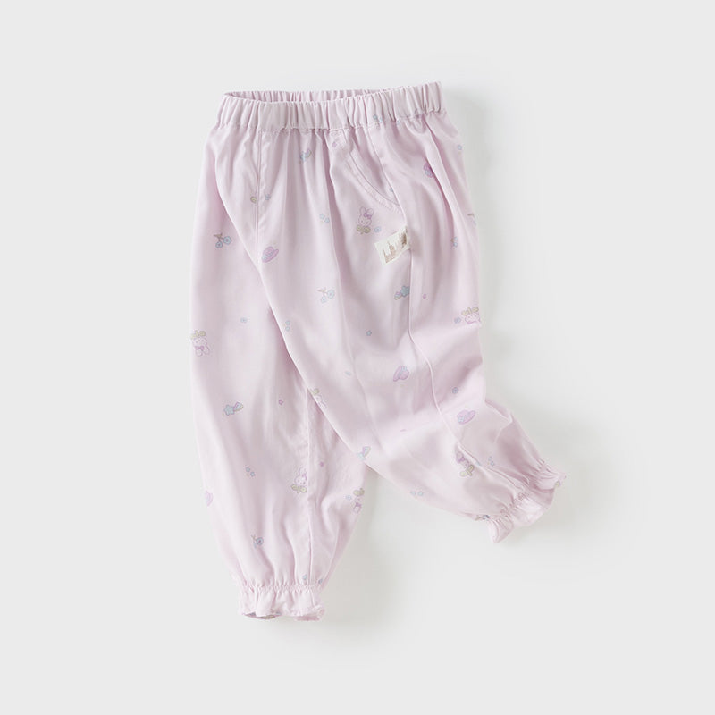 Dave&Bella Toddler Girls/Boys Summer Print Adjustable Drawstring Mosquito-proof Pants