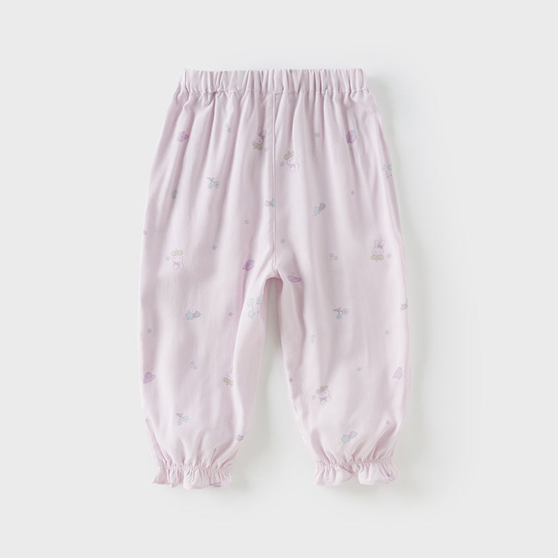 Dave&Bella Toddler Girls/Boys Summer Print Adjustable Drawstring Mosquito-proof Pants