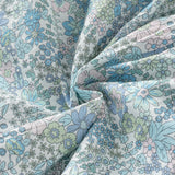 Dave&Bella Girls Summer Blue Floral Print Bubble Sleeve Dress