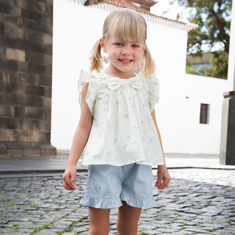 Dave&Bella Toddler Girls Summer Cotton Floral Print T-shirt Shorts Sets