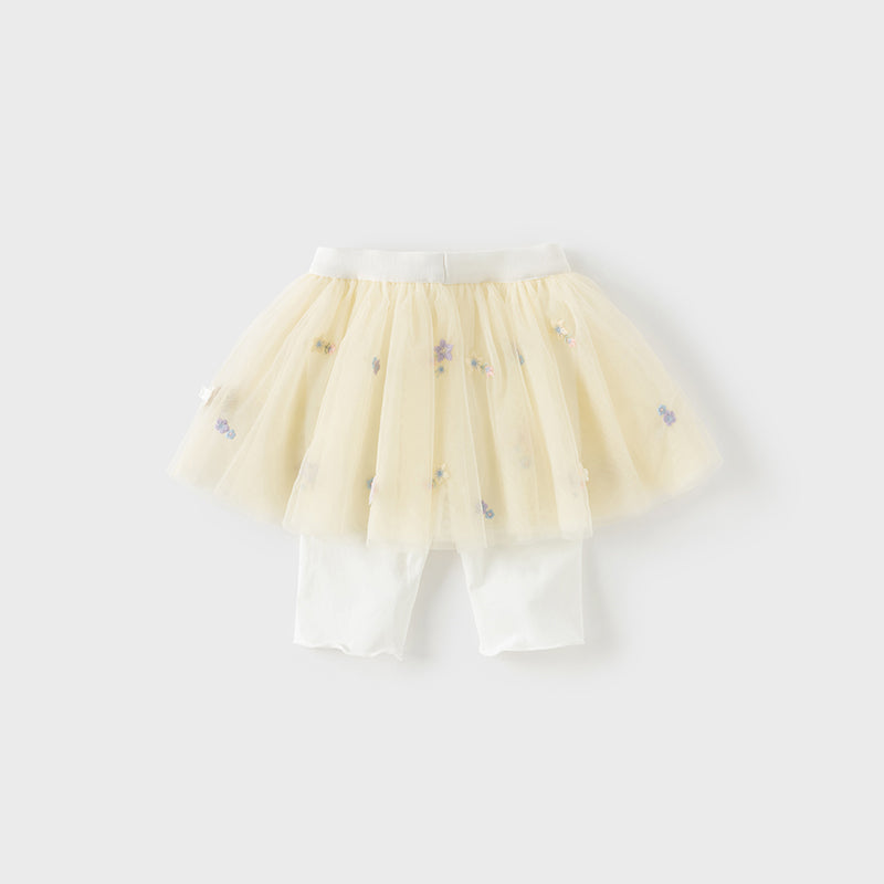 Dave&Bella Toddler Girls Summer Cute Yellow Soft Mesh-style Pants