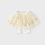 Dave&Bella Toddler Girls Summer Cute Yellow Soft Mesh-style Pants
