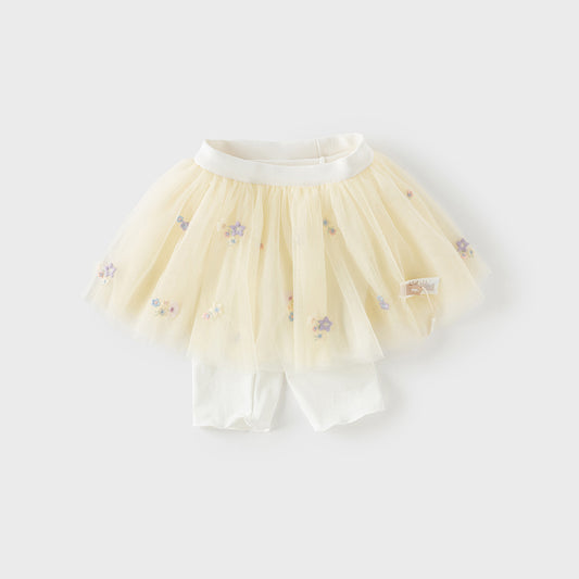 Dave&Bella Toddler Girls Summer Cute Yellow Soft Mesh-style Pants