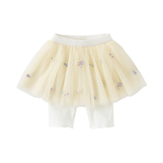 Dave&Bella Toddler Girls Summer Cute Yellow Soft Mesh-style Pants