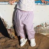 Dave&Bella Toddler Girls Summer Grey Purple/Grey Green Fashion Cotton Wide Pants