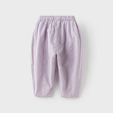 Dave&Bella Toddler Girls Summer Grey Purple/Grey Green Fashion Cotton Wide Pants