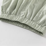 Dave&Bella Toddler Girls Summer Grey Purple/Grey Green Fashion Cotton Wide Pants