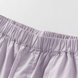 Dave&Bella Toddler Girls Summer Grey Purple/Grey Green Fashion Cotton Wide Pants