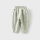 Dave&Bella Toddler Girls Summer Grey Purple/Grey Green Fashion Cotton Wide Pants