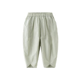 Dave&Bella Toddler Girls Summer Grey Purple/Grey Green Fashion Cotton Wide Pants