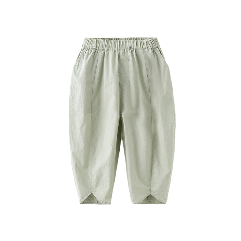 Dave&Bella Toddler Girls Summer Grey Purple/Grey Green Fashion Cotton Wide Pants