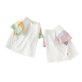 Dave&Bella Toddler Girls Summer White Rabbit/Lion Comfortable Cotton Casual T-shirt Tops