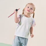 Dave&Bella Toddler Girls Summer White Rabbit/Lion Comfortable Cotton Casual T-shirt Tops