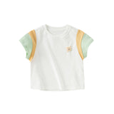 Dave&Bella Toddler Girls Summer White Rabbit/Lion Comfortable Cotton Casual T-shirt Tops