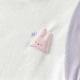 Dave&Bella Toddler Girls Summer White Rabbit/Lion Comfortable Cotton Casual T-shirt Tops