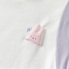 Dave&Bella Toddler Girls Summer White Rabbit/Lion Comfortable Cotton Casual T-shirt Tops
